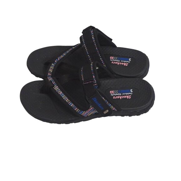 Skechers Reggae Outdoor Lifestyle Sandals Black Slip-on Women Size 7 Sporty - Picture 3 of 6